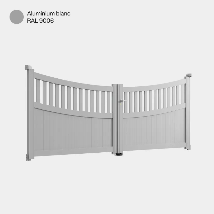 Portail aluminium: Portail double battant Benares Aluminium Blanc RAL 9006