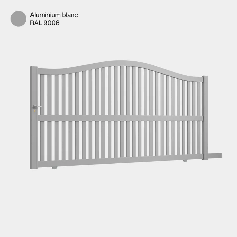 Portail aluminium: Portail coulissant Berlin Aluminium Blanc RAL 9006