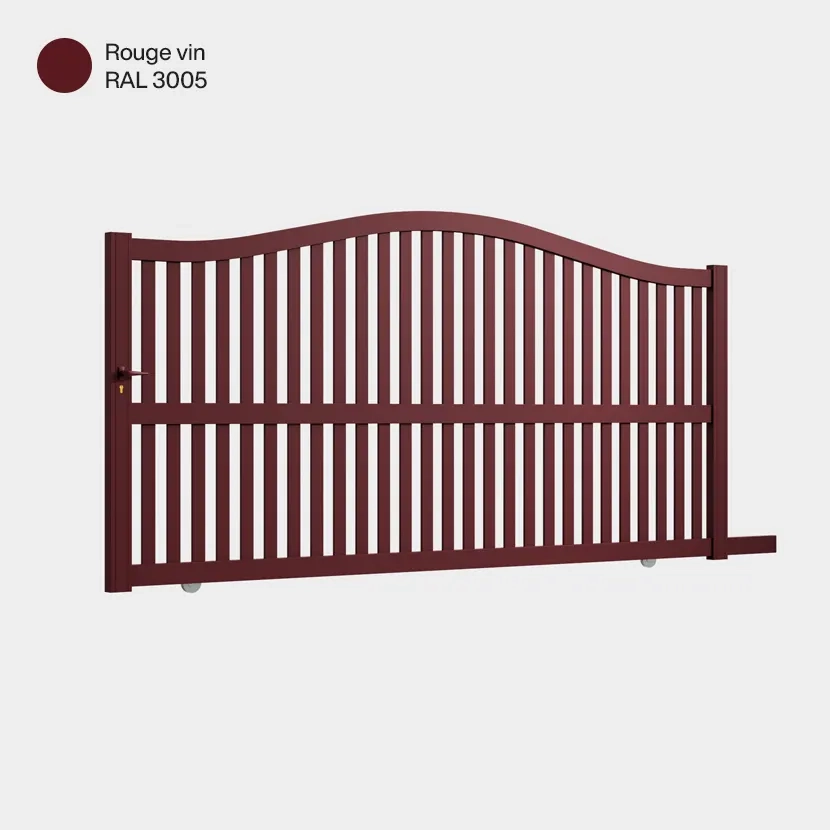 Portail aluminium: Portail coulissant Berlin Rouge Vin RAL 3005