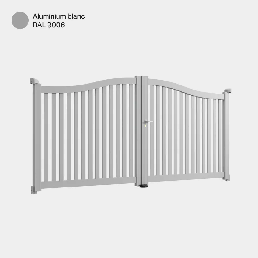 Portail aluminium: Portail double battant Berlin Aluminium Blanc RAL 9006