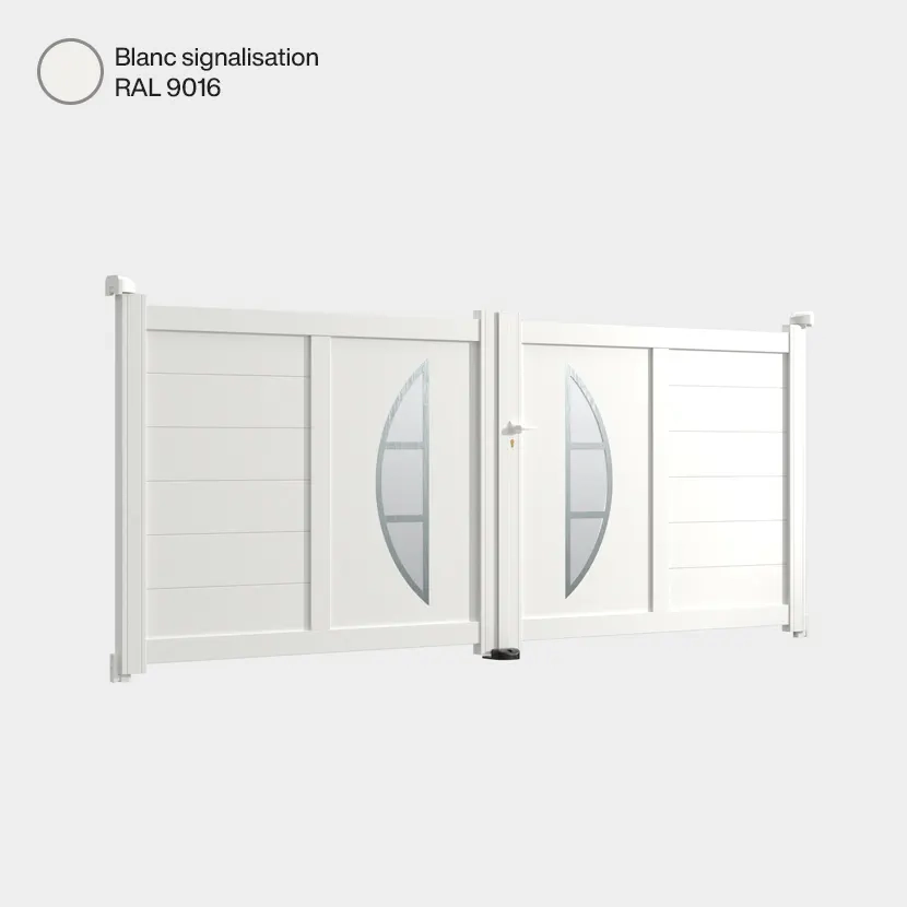Portail double battant Bile Blanc Signalisation RAL 9016