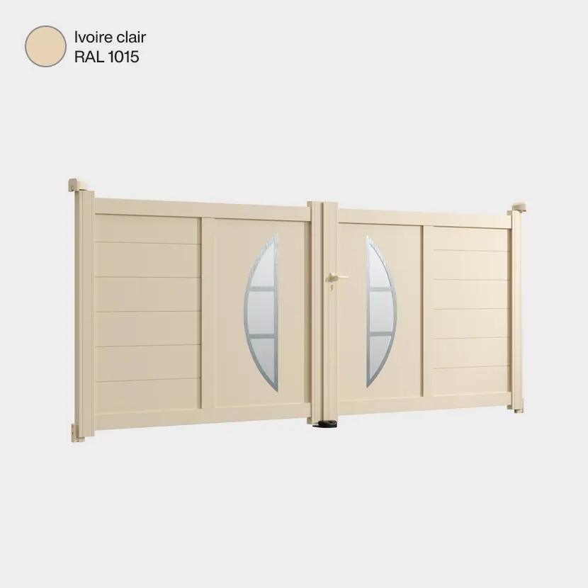 Portail double battant Bile Ivoire Clair RAL 1015