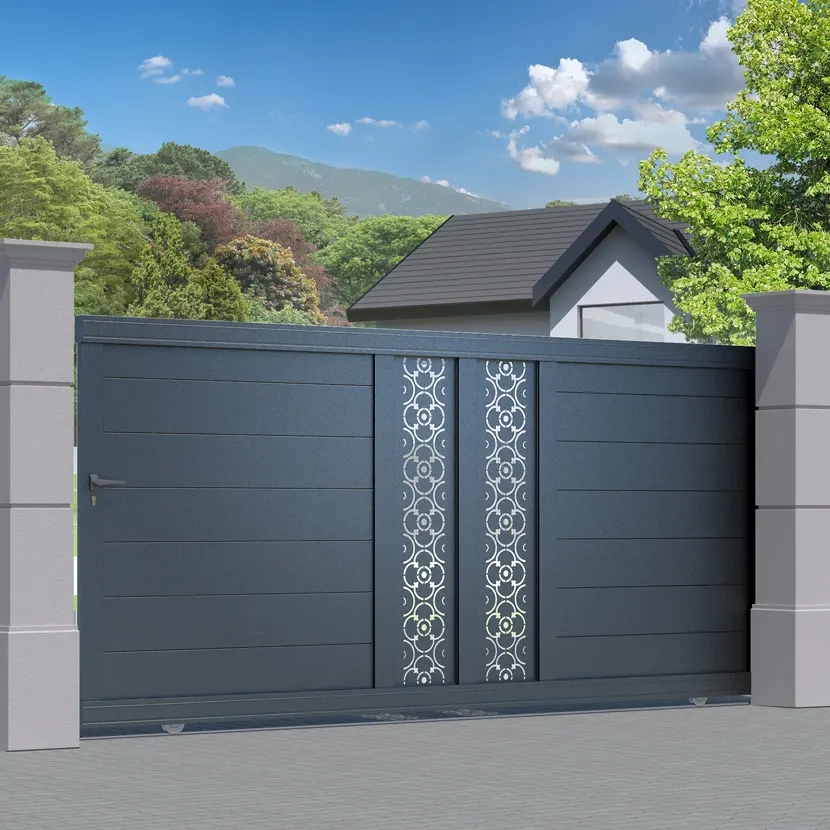 Portail Alu Coulissant Bordeaux - Découpe Laser Art Déco