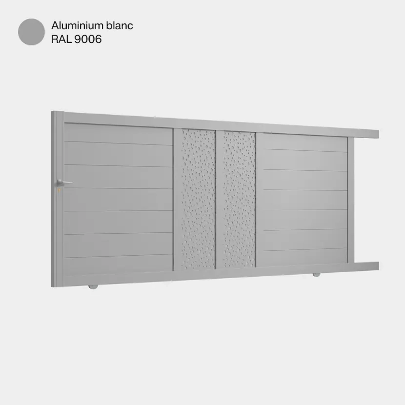 Portail aluminium: Portail coulissant Bordeaux Aluminium Blanc RAL 9006