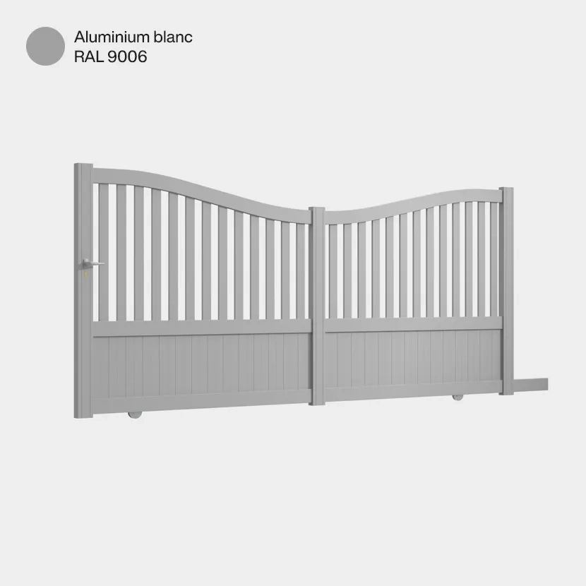 Portail coulissant Caire Aluminium Blanc RAL 9006