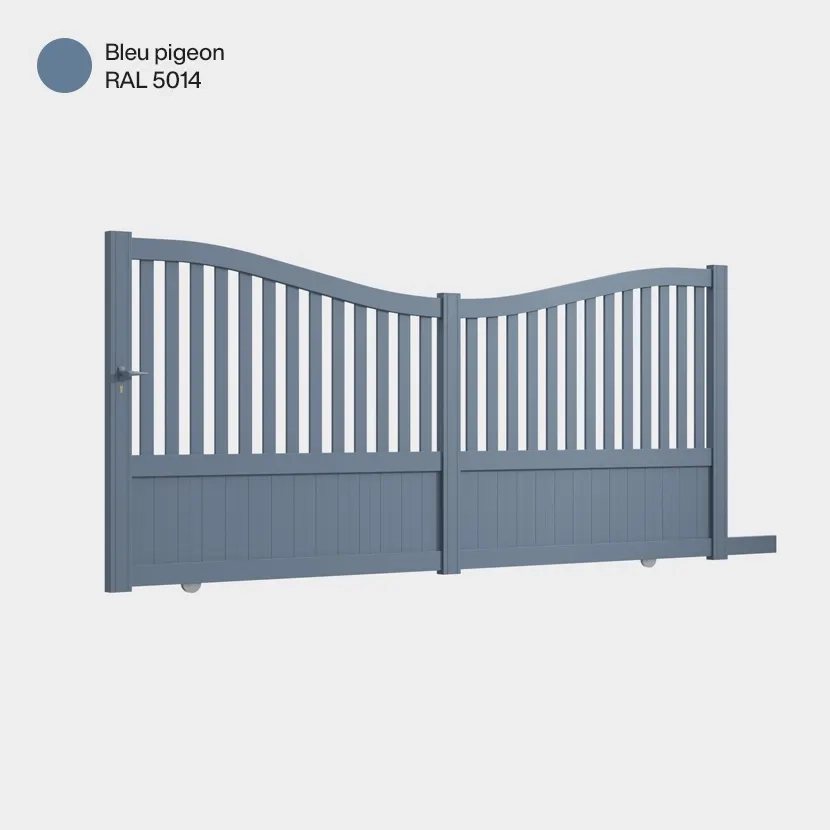 Portail coulissant Caire Bleu Pigeon RAL 5014