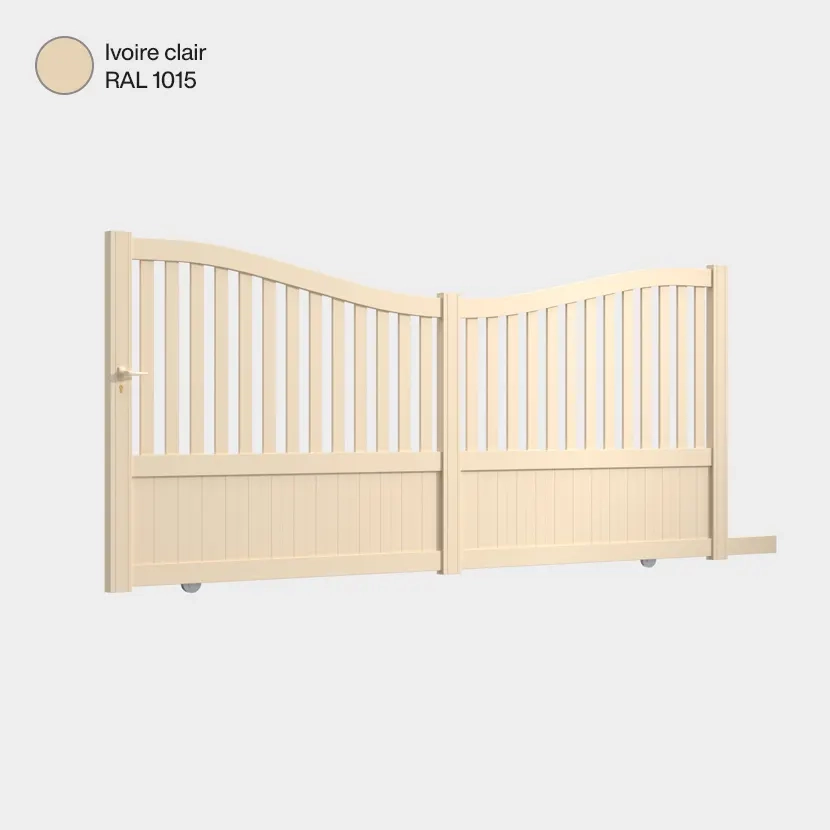 Portail coulissant Caire Ivoire Clair RAL 1015
