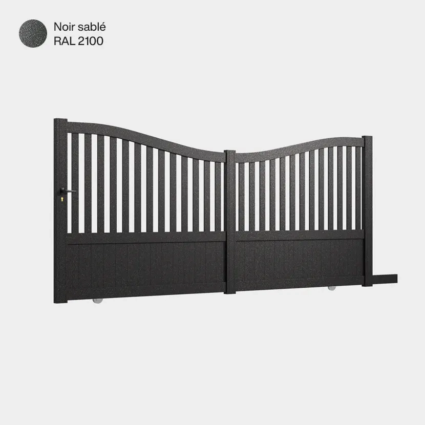 Portail coulissant Caire Noir Sablé RAL 2100