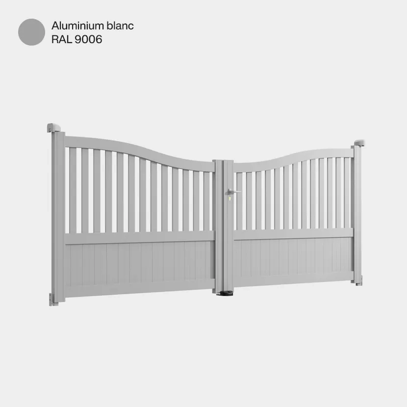 Portail double battant Caire Aluminium Blanc RAL 9006