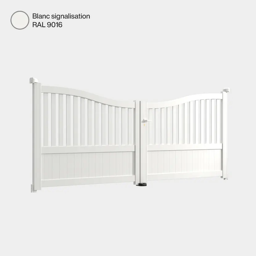 Portail double battant Caire Blanc Signalisation RAL 9016
