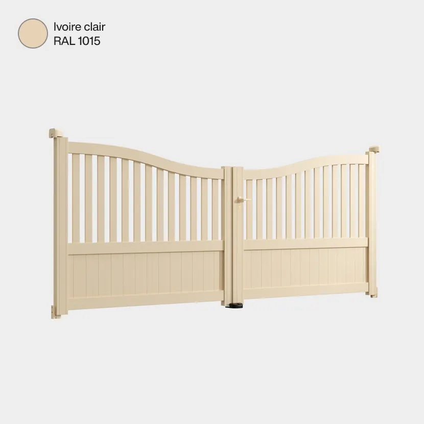 Portail double battant Caire Ivoire Clair RAL 1015