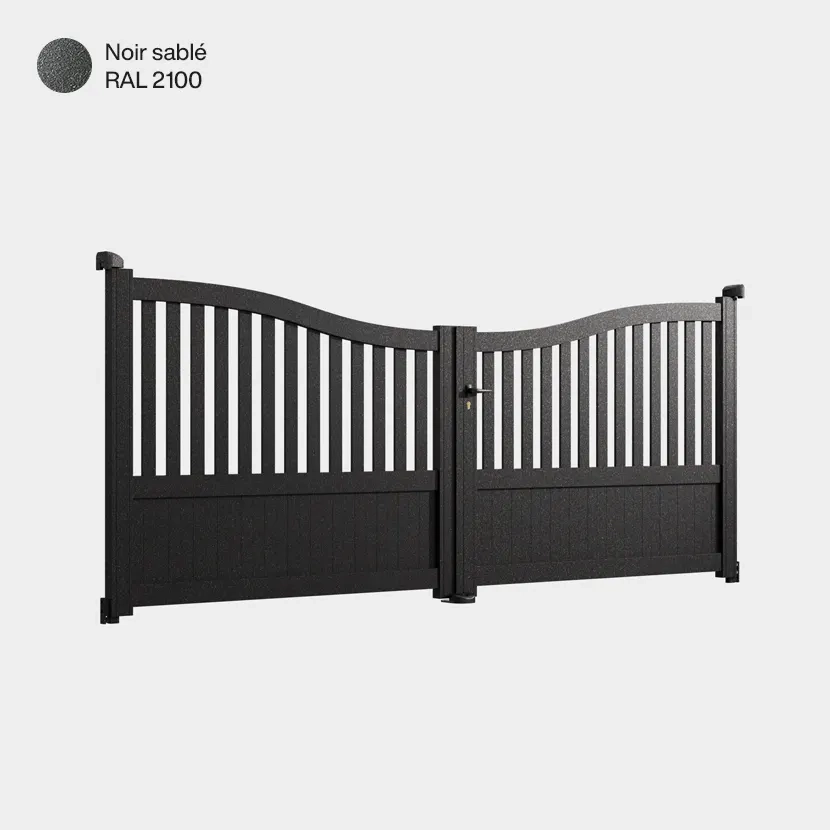 Portail double battant Caire Noir Sablé RAL 2100