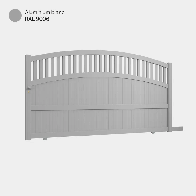 Portail aluminium: Portail coulissant Calvi Aluminium Blanc RAL 9006