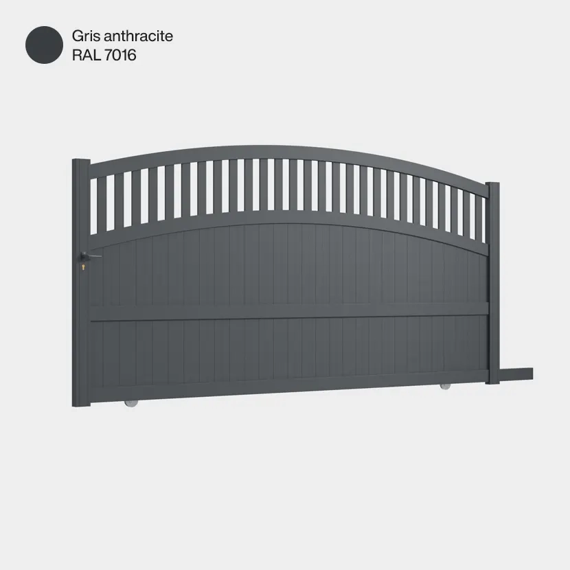 Portail aluminium: Portail coulissant Calvi Gris Anthracite RAL 7016