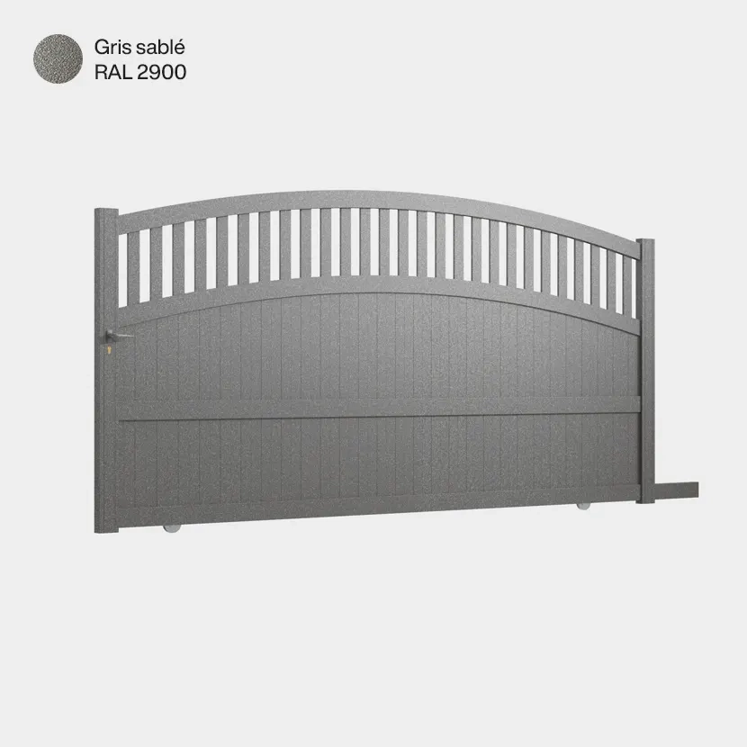 Portail aluminium: Portail coulissant Calvi Gris sable RAL 2900