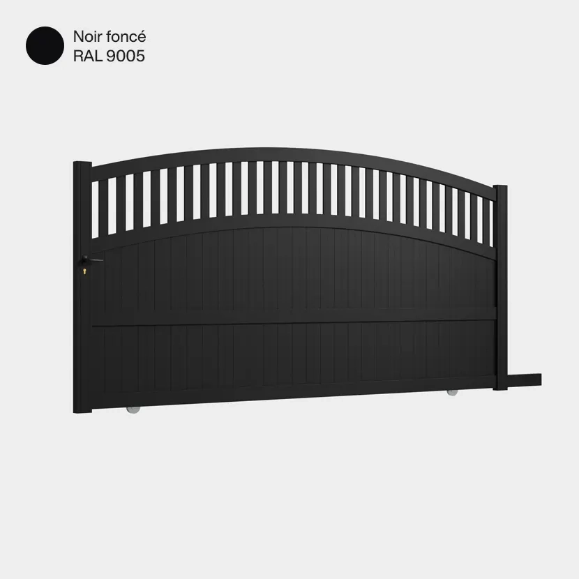 Portail aluminium: Portail coulissant Calvi Noir fonce RAL 9005