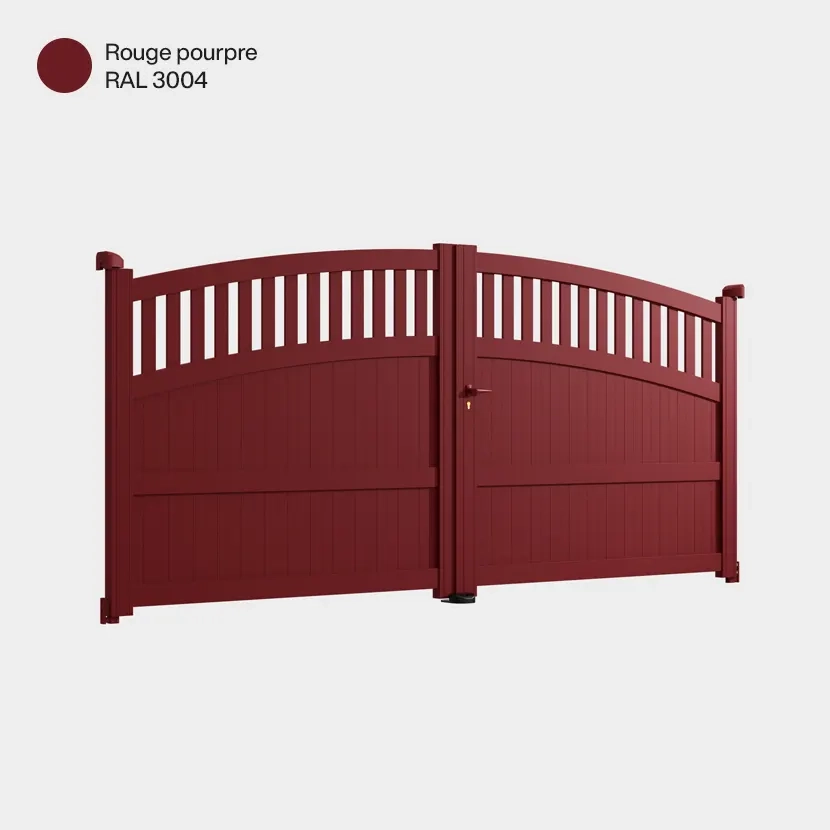 Portail aluminium: Portail double battant Calvi Rouge Pourpre RAL 3004