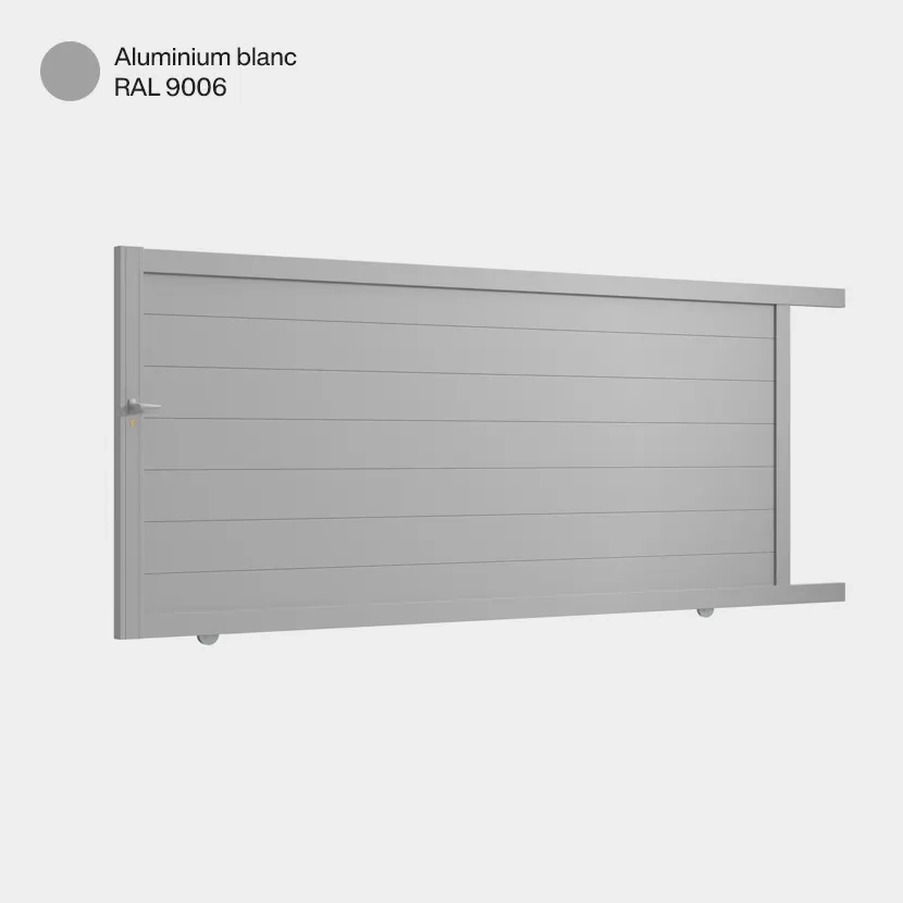 Portail aluminium: Portail coulissant Cincinnati Aluminium Blanc RAL 9006