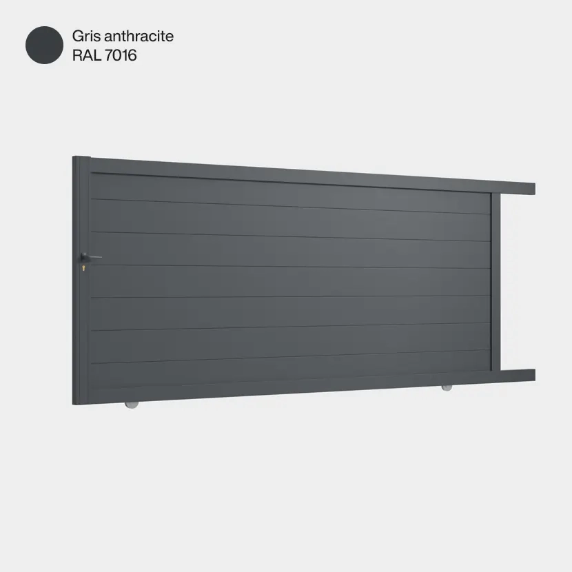 Portail aluminium: Portail coulissant Cincinnati Gris Anthracite RAL 7016