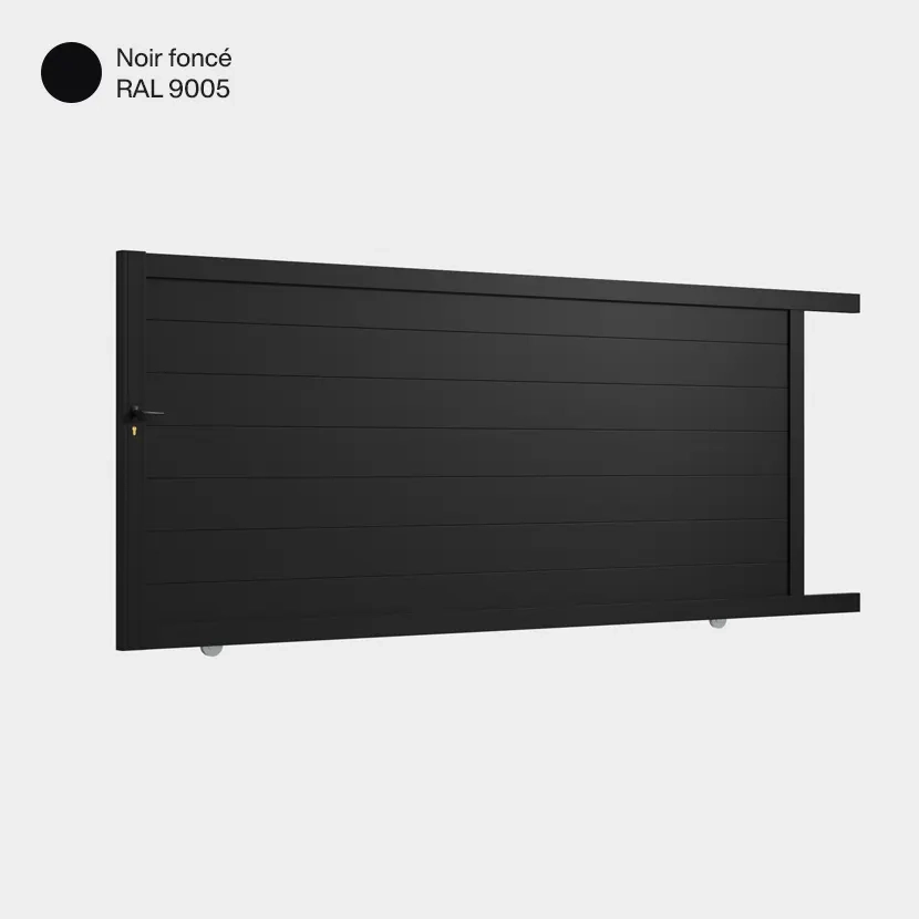 Portail aluminium: Portail coulissant Cincinnati Noir fonce RAL 9005