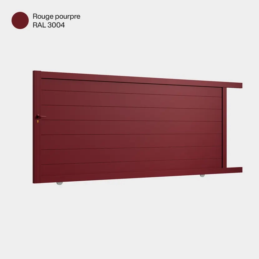 Portail aluminium: Portail coulissant Cincinnati Rouge Pourpre RAL 3004