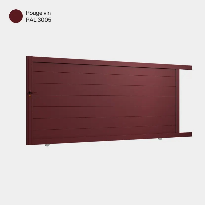 Portail aluminium: Portail coulissant Cincinnati Rouge Vin RAL 3005