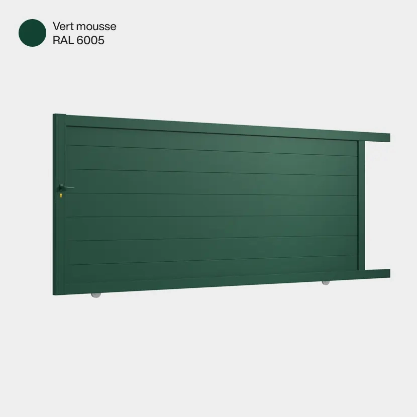 Portail aluminium: Portail coulissant Cincinnati Vert mousse RAL 6005