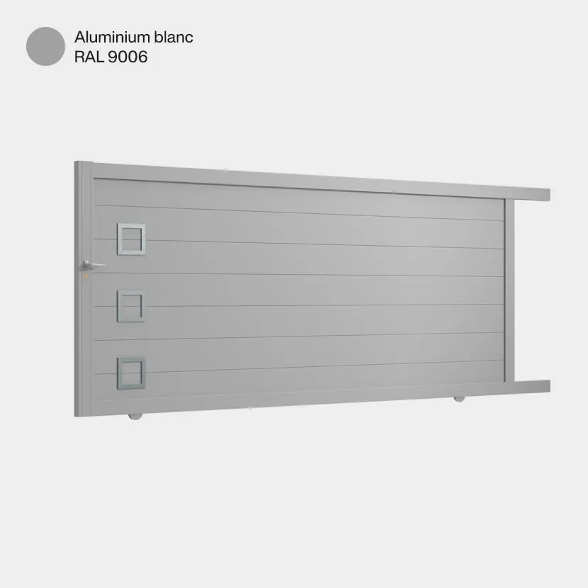 Portail coulissant Cleveland Aluminium Blanc RAL 9006