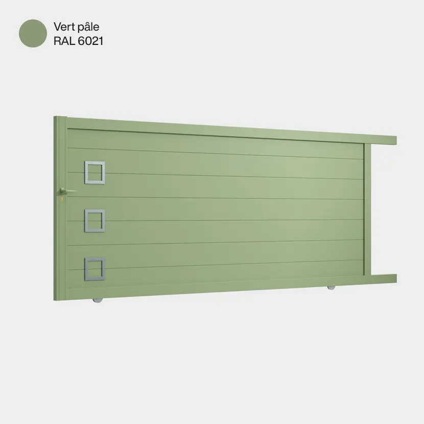 Portail coulissant Cleveland Vert Pâle RAL 6021