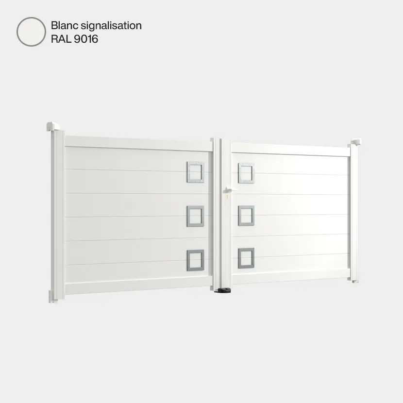 Portail double battant Cleveland Blanc Signalisation RAL 9016
