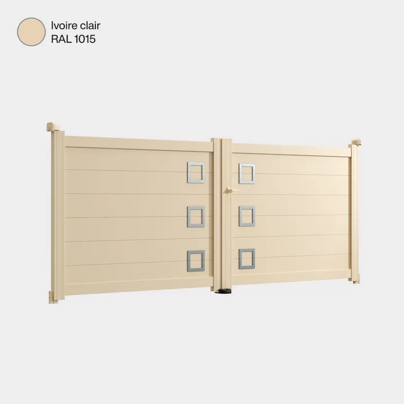 Portail double battant Cleveland Ivoire Clair RAL 1015
