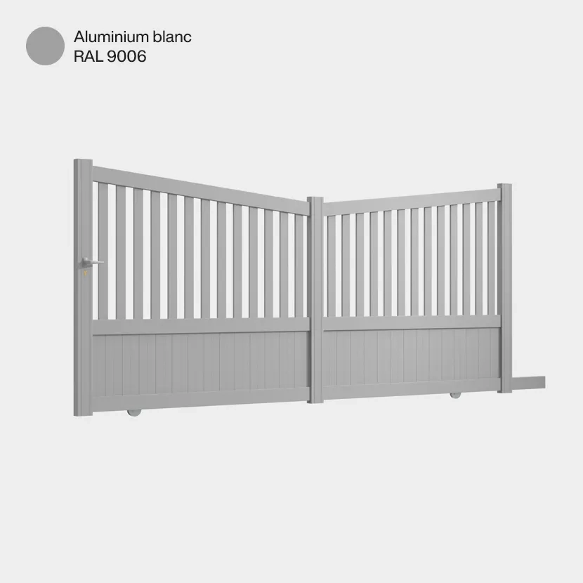 Portail coulissant Coimbra Aluminium Blanc RAL 9006