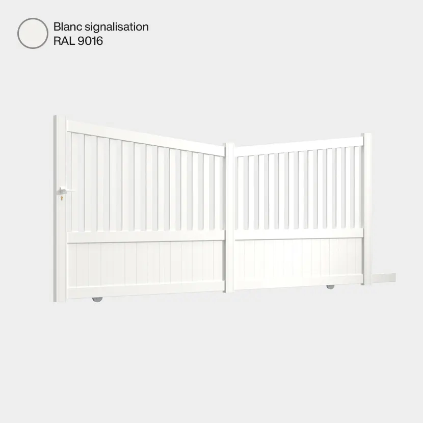 Portail coulissant Coimbra Blanc Signalisation RAL 9016