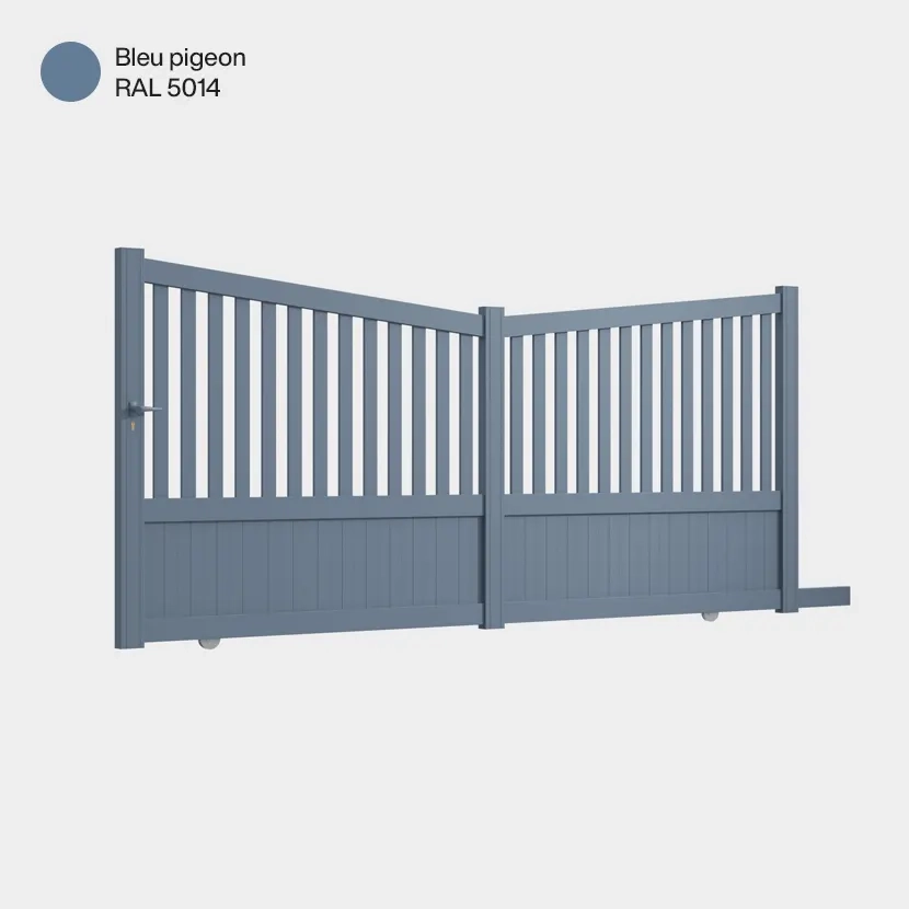 Portail coulissant Coimbra Bleu Pigeon RAL 5014