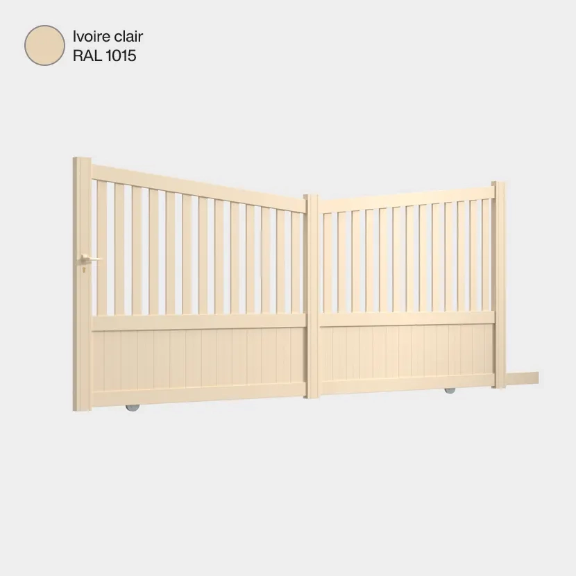 Portail coulissant Coimbra Ivoire Clair RAL 1015