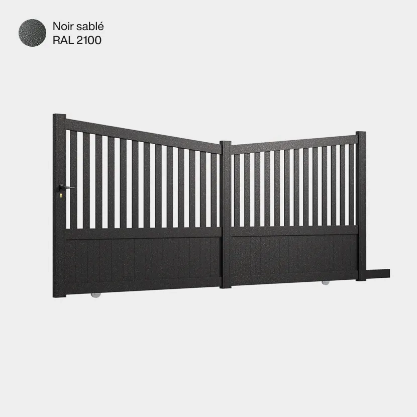 Portail coulissant Coimbra Noir Sablé RAL 2100