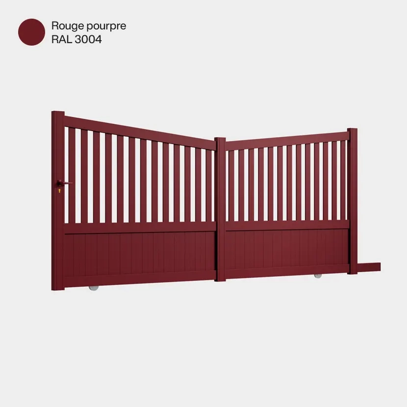 Portail coulissant Coimbra Rouge Vin RAL 3004