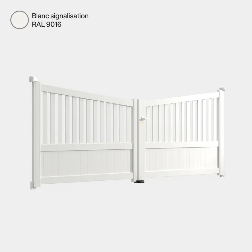 Portail double battant Coimbra Blanc Signalisation RAL 9016