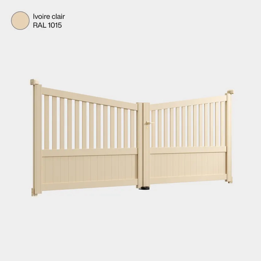 Portail double battant Coimbra Ivoire Clair RAL 1015