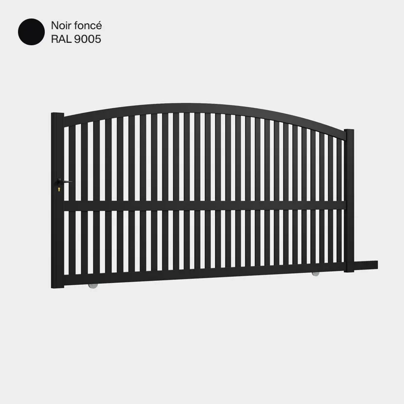 Portail aluminium: Portail coulissant Corfou Noir fonce RAL 9005