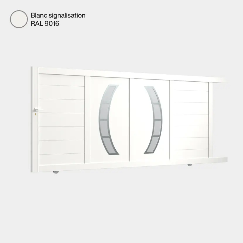 Portail : Portail aluminium coulissant DALLAS Blanc