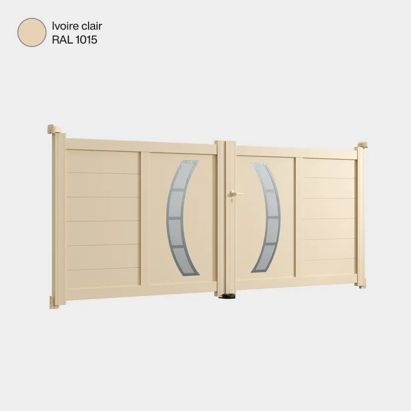 Portail double battant Dallas Ivoire Clair RAL 1015