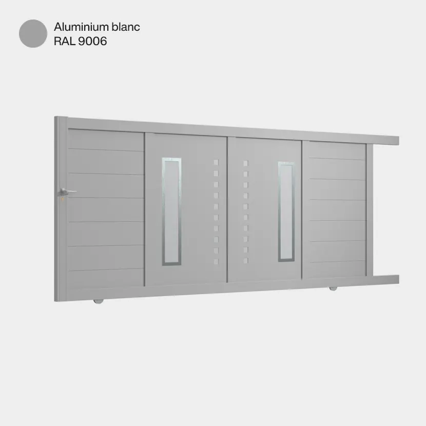 Portail aluminium: Portail coulissant Deauville Aluminium Blanc RAL 9006