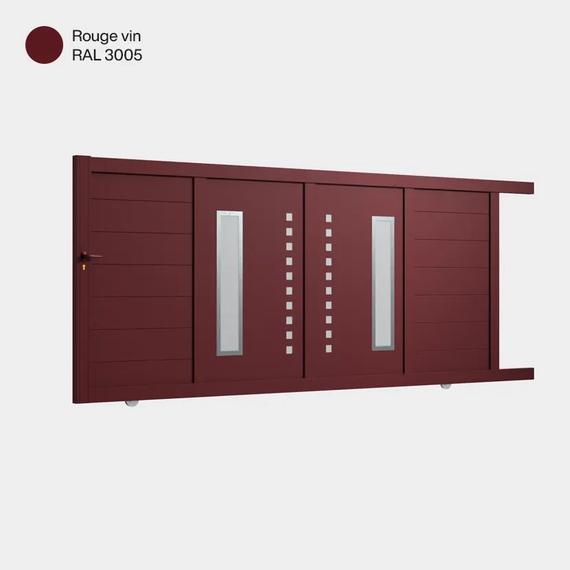 Portail aluminium: Portail coulissant Deauville Rouge Vin RAL 3005