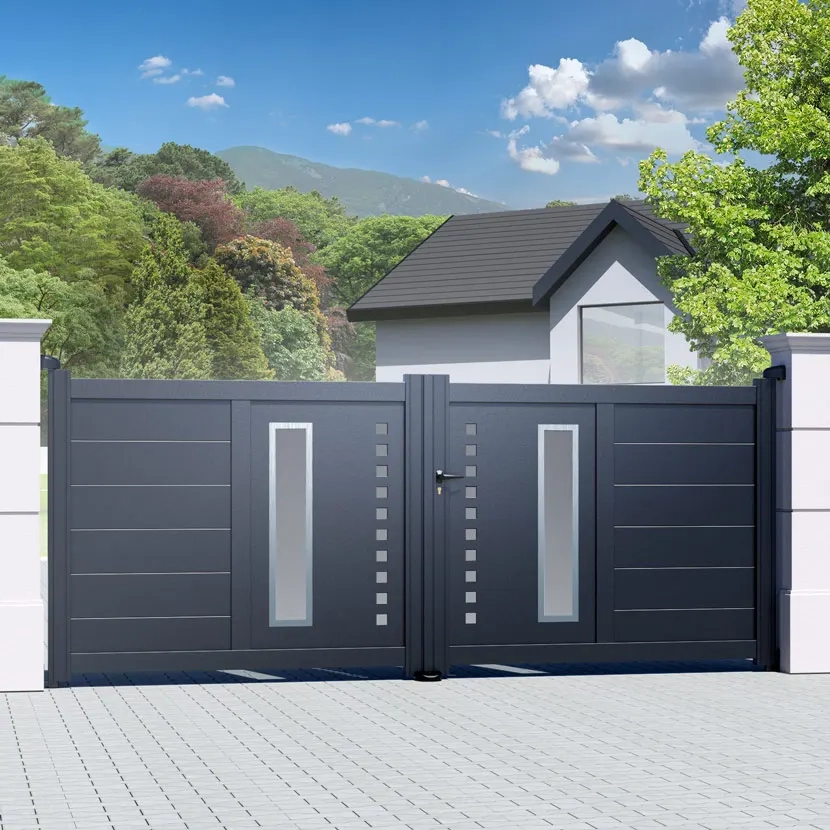 Portail aluminium: Portail double battant Deauville