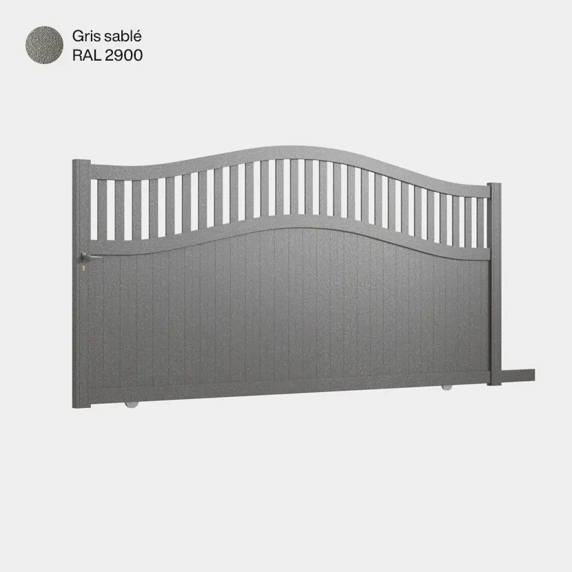 Portail aluminium: Portail coulissant Floride Gris sable RAL 2900