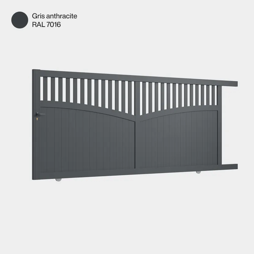 Portail aluminium: Portail coulissant Foca Gris Anthracite RAL 7016
