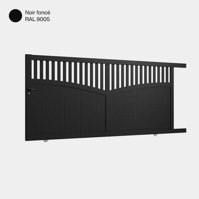 Portail aluminium: Portail coulissant Foca Noir fonce RAL 9005