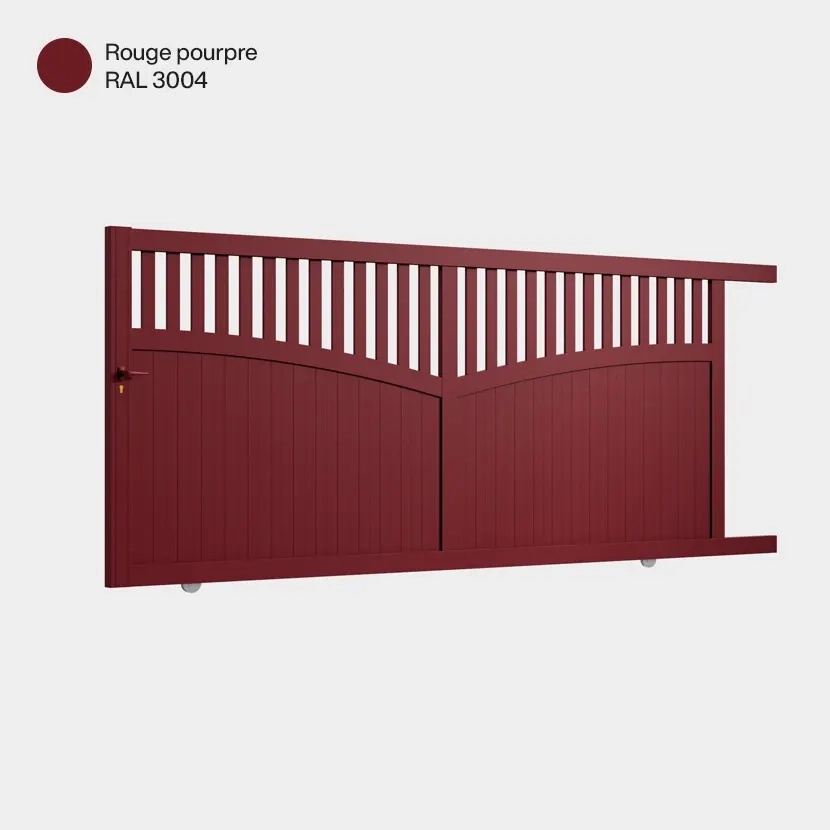 Portail aluminium: Portail coulissant Foca Rouge Pourpre RAL 3004