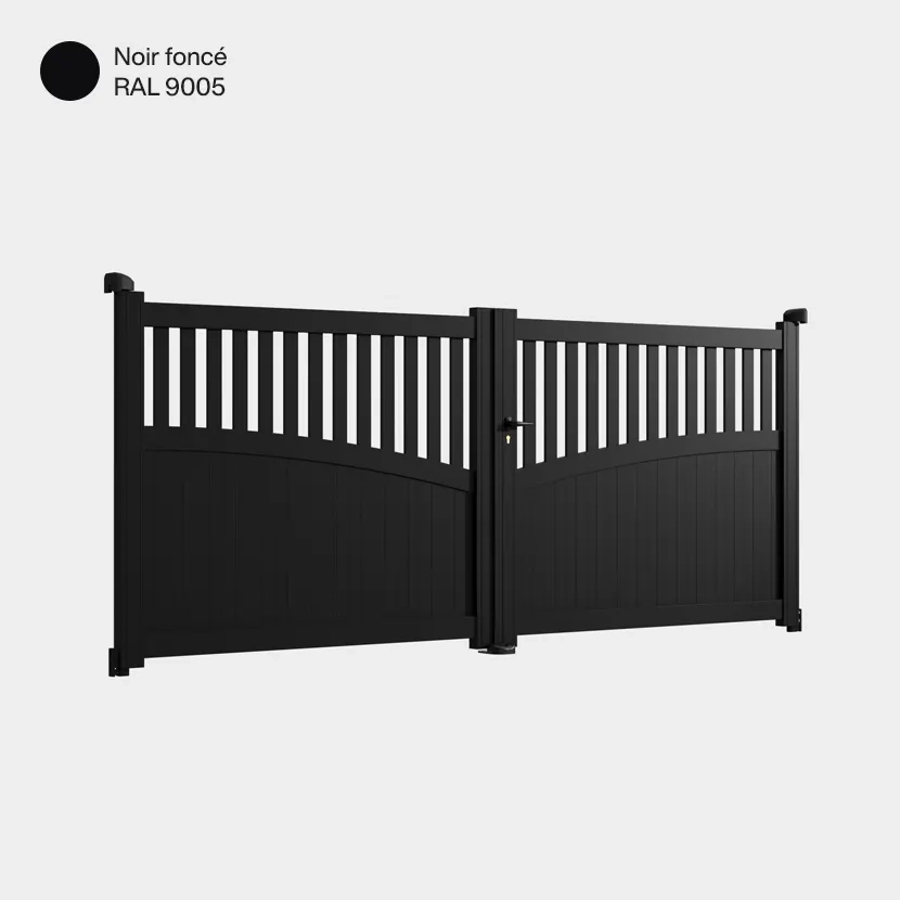 Portail aluminium: Portail double battant Foca Noir fonce RAL 9005